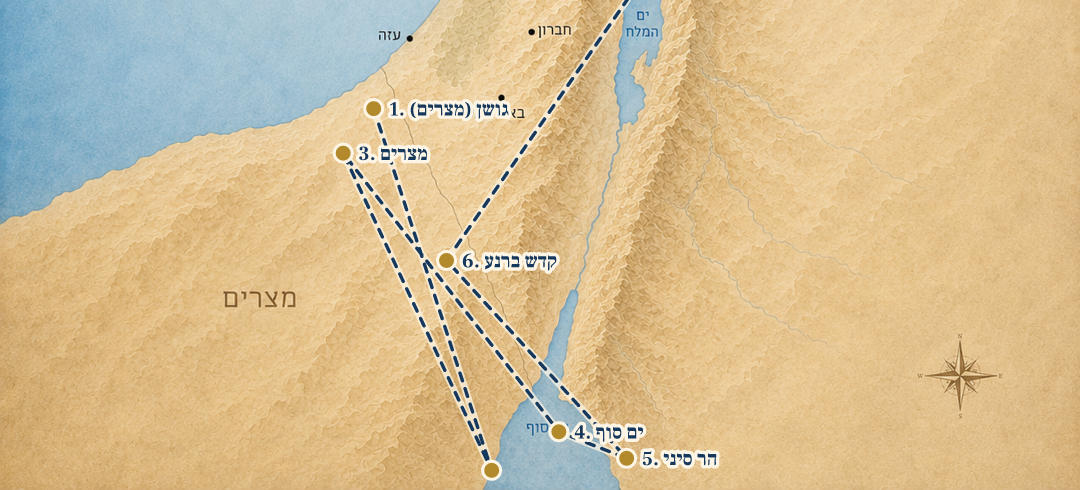 מפת המסע של משה